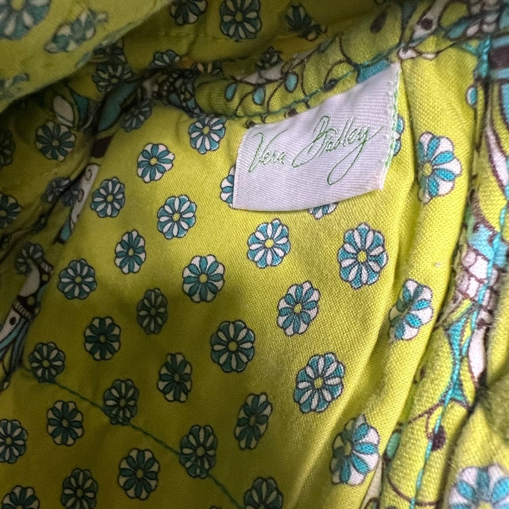 Vera Bradley Small Long Strap Shoulder Bag Blue Green Paisley - Picture 9 of 9